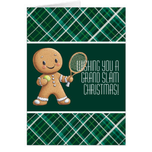 🎾🎄Custom text, Gingerbread Grand Slam Cards
