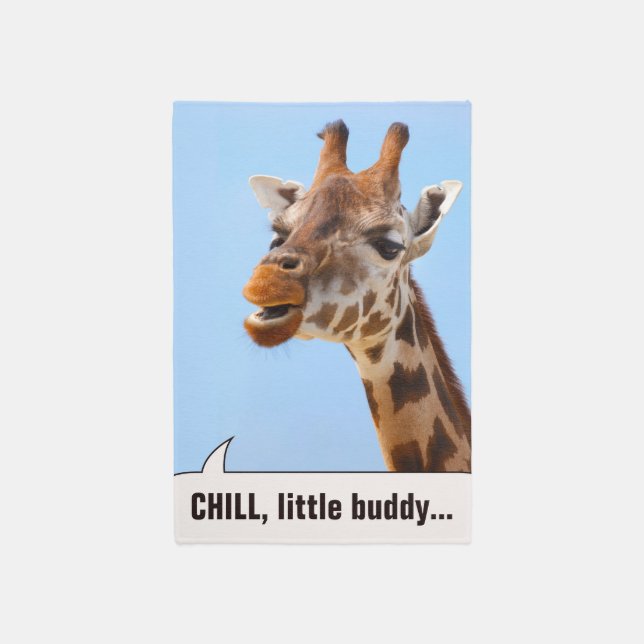 Custom Text Giraffe Portrait Rug (Front (Vertical))