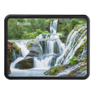 Custom Text Gjain Waterfalls, Iceland Hitch Cover
