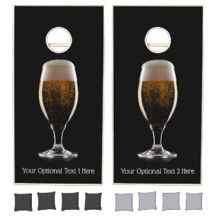 Custom text Glass of Beer Cornhole Set