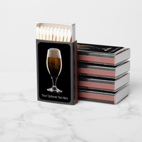 Custom text Glass of Beer Matchboxes