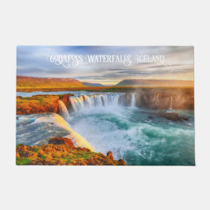 Custom Text Godafoss Waterfalls, Iceland Doormat