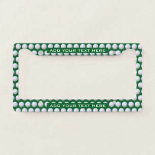 Custom Text Golf Ball Pattern License Plate Frame