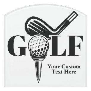 Custom Text Golf Door Sign