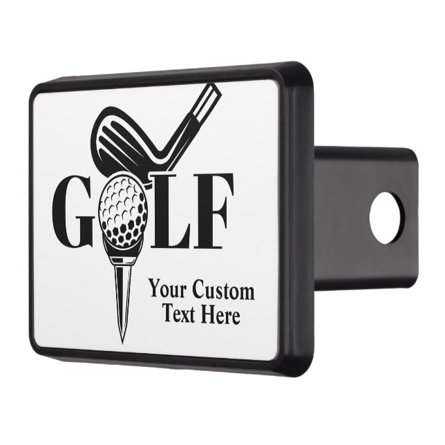 Custom Text Golf Hitch Cover (Left)