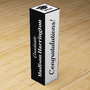 Custom text Graduation wine gift box