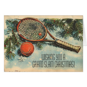 🎾🎄Custom text, GRAND SLAM CHRISTMAS! Cards