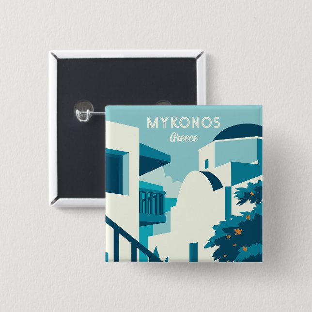 Custom Text Greece Button (Front & Back)
