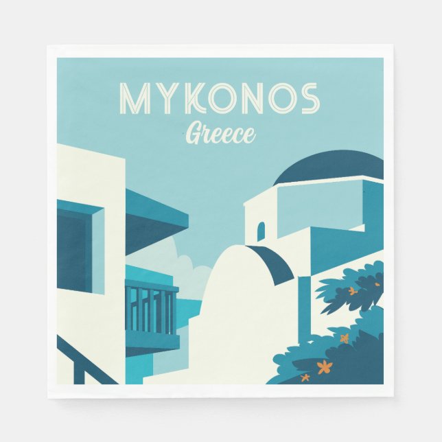 Custom Text Greece Napkins (Front)