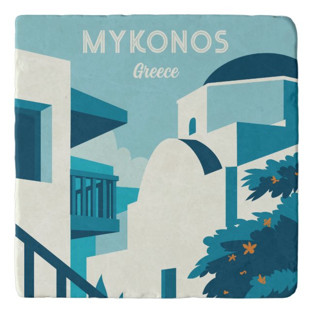 Custom Text Greece Trivet (Front)