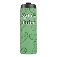 Custom Text Green Cartoon Pickles Simple Pattern Thermal Tumbler