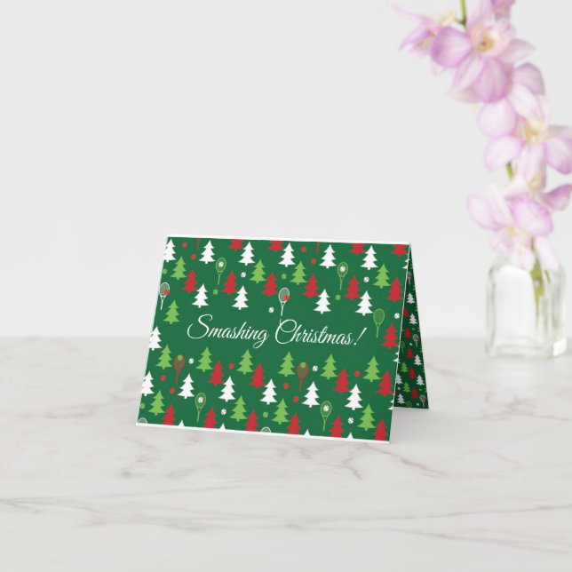 Custom text Green💚💔🤍, red, white tennis Card (Orchid)