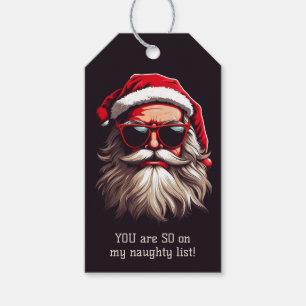 Custom Text Grumpy Santa Gift Tags