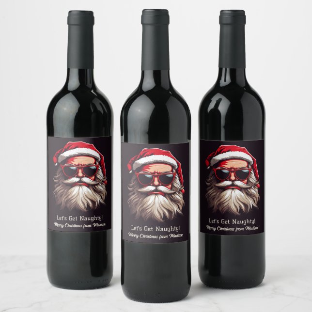Custom Text Grumpy Santa Wine Label (Bottles)