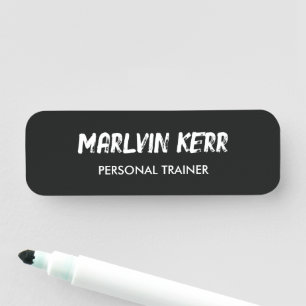 Custom text gym business gray name tag