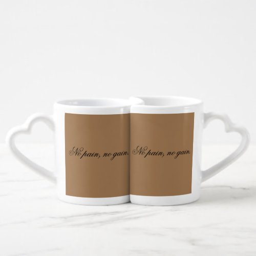 Custom text  gym motivation  And Light Brown Coffee Mug Set