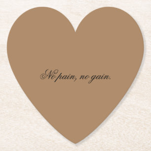 Custom text gym motivation And Light Brown Paper Coaster
