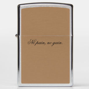 Custom text gym motivation And Light Brown, Zippo Lighter