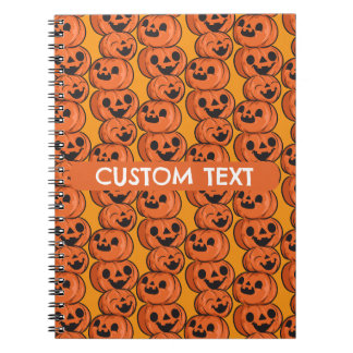 Custom Text Halloween Happy Pumpkins Personalize Notebook
