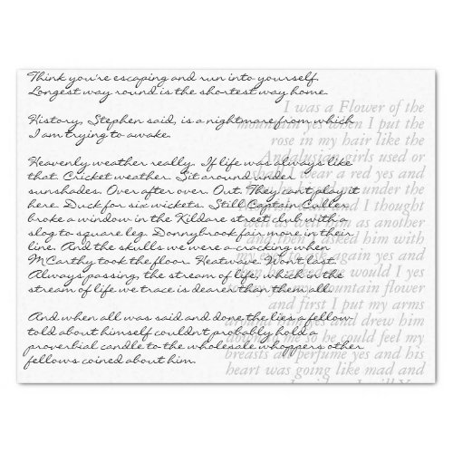 Custom Text Hand Written Letter Script Decoupage Tissue Paper
