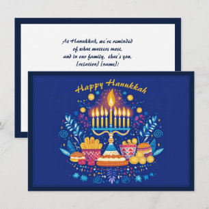 Custom text Happy Hanukkah✡️, Holiday Card