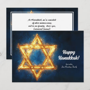 Custom text Happy Hanukkah✡️, Star of David Holiday Card