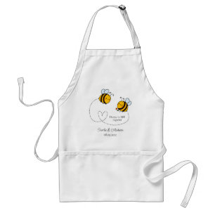 Custom Text Happy Love Bees Adult Apron