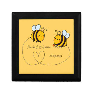 Custom Text Happy Love Bees Gift Box