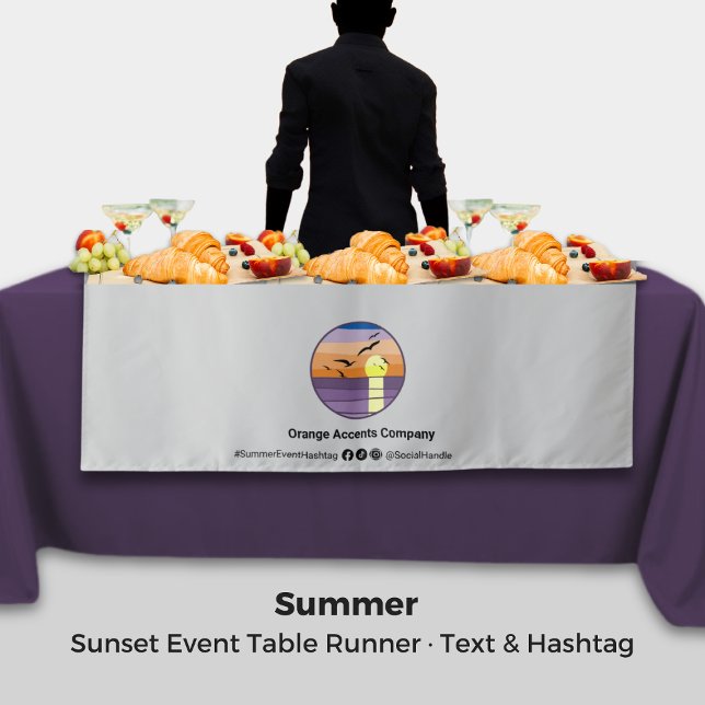 Custom Text & Hashtag · Sunset Event Table Cloth Tapestry (Custom Text & Hashtag · Sunset Event Table Cloth Tapestry)