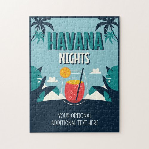Custom Text Havana Nights Jigsaw Puzzle
