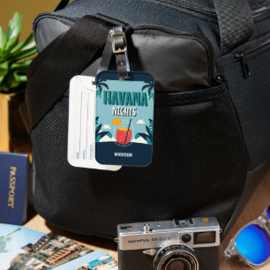Custom Text "Havana Nights" Luggage Tag