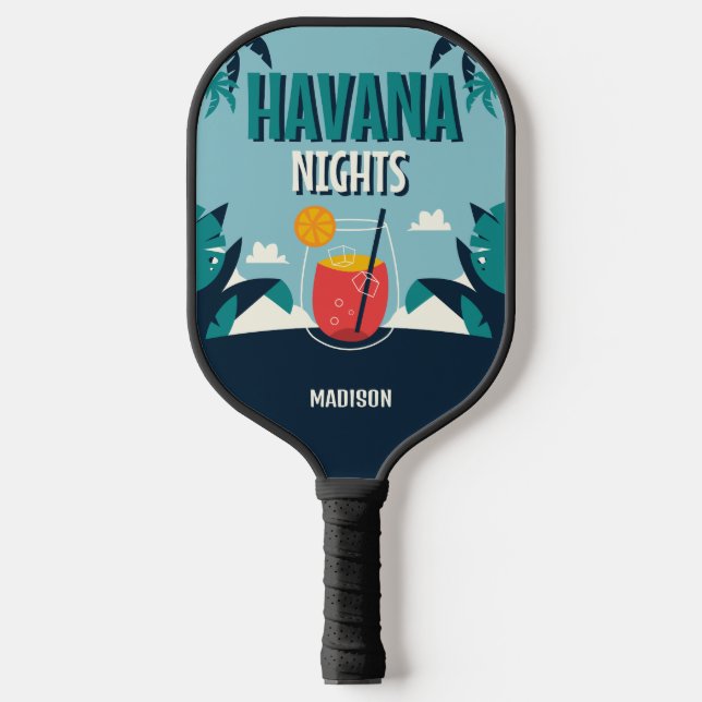 Custom Text "Havana Nights" Pickleball Paddle (Front)