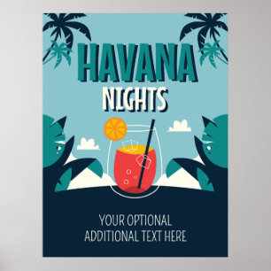 Custom Text "Havana Nights" Poster