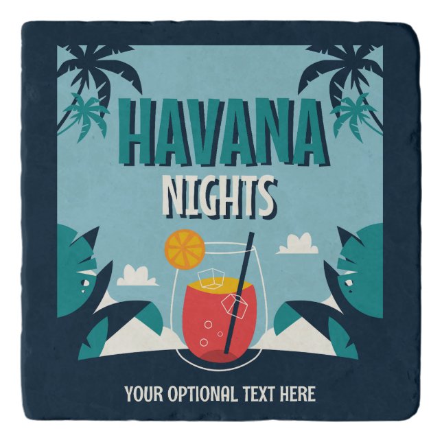 Custom Text "Havana Nights" Trivet (Front)