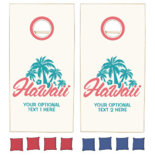 Custom text Hawaii Cornhole Set