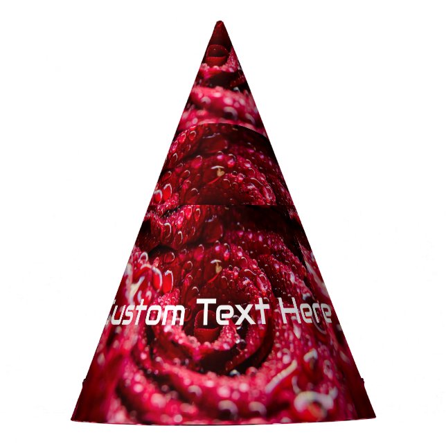Custom Text Here Rose Image Decor Crafts Supplies Party Hat (Front)