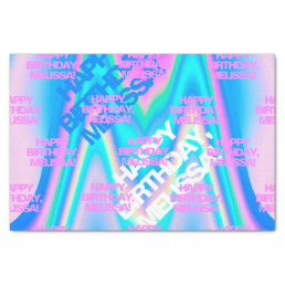 Custom Text Holographic Iridescent Y2K Modern Tissue Paper