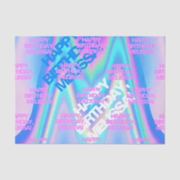 Custom Text Holographic Iridescent Y2K Modern Tissue Paper