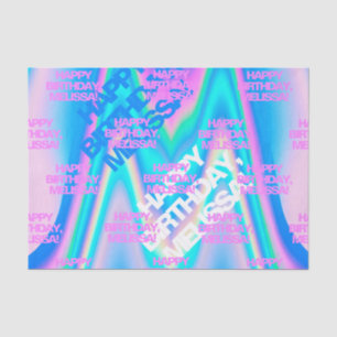 Custom Text Holographic Iridescent Y2K Modern Tissue Paper