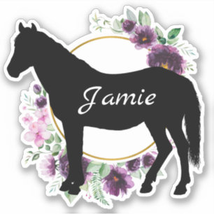 Custom Text Horse Name farm equine Sticker