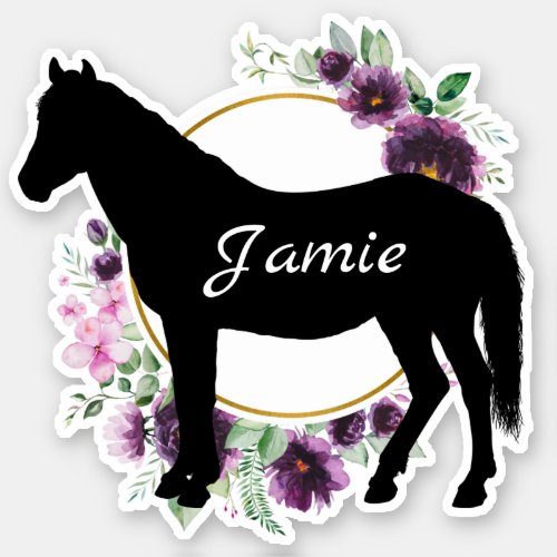 Custom Text Horse Name farm equine Sticker