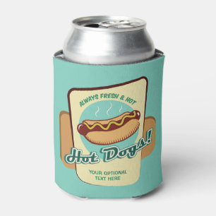 Custom Text Hot Dog Can Cooler