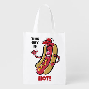 Custom Text Hot Dog Grocery Bag