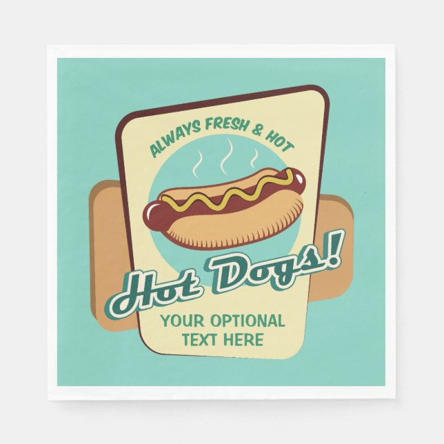 Custom Text Hot Dog Napkins (Front)