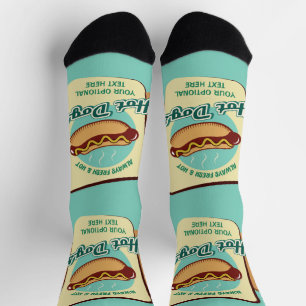 Custom Text Hot Dog Socks