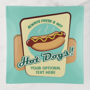 Custom Text Hot Dog Trinket Tray