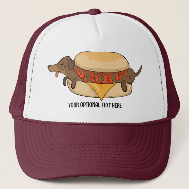 Custom Text Hot Dog Trucker Hat (Front)