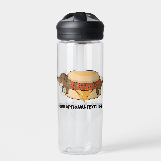 Custom Text Hot Dog Water Bottle (Front)