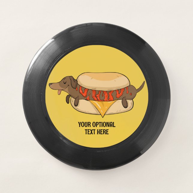 Custom Text Hot Dog Wham-O Frisbee (Front)
