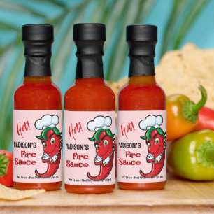 Custom Text Hot Pepper Chef Hot Sauces